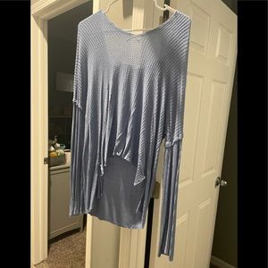 Pink Lily Blue Waffle Hoodie